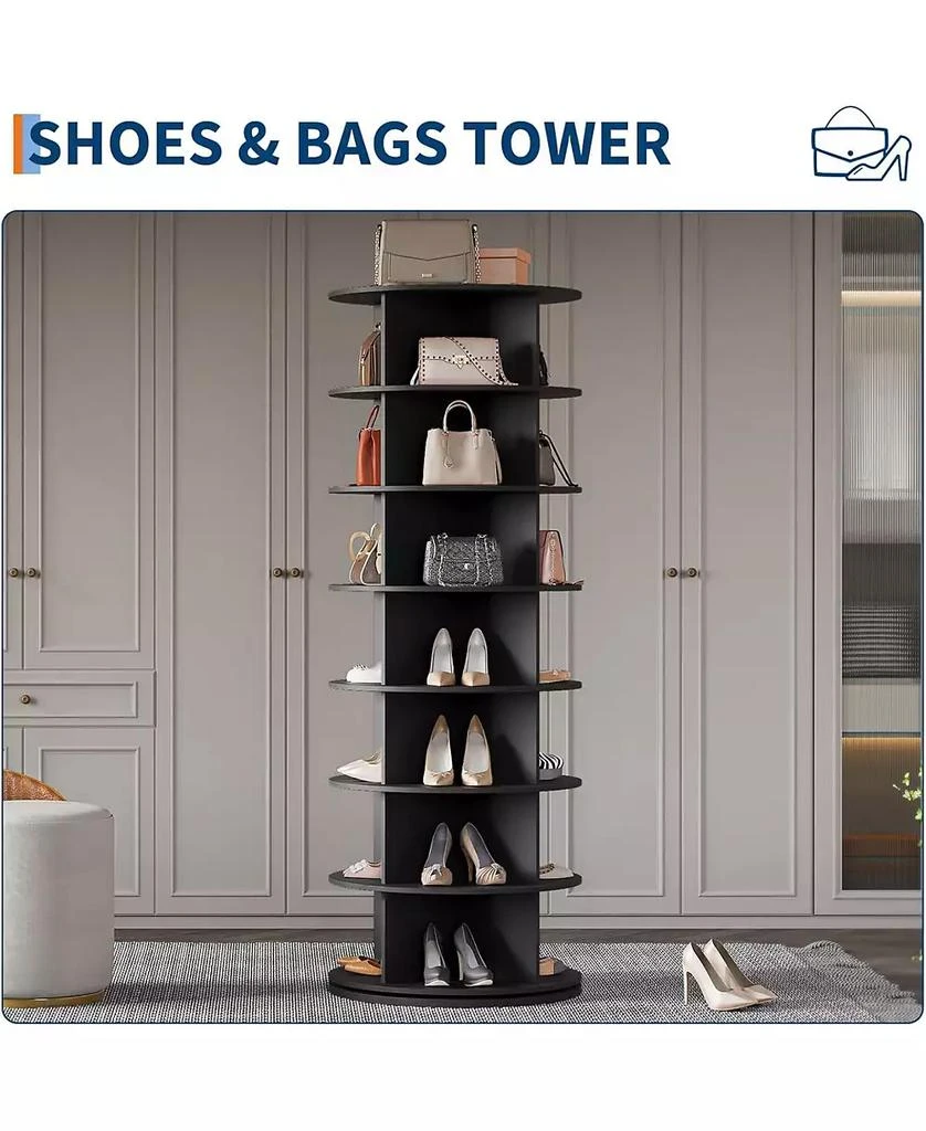 gaomon 7 Tier Rotating Shoe Rack Tower,360°Revolving Free Standing Spinning Organizer,Vertical Spinning Shoes Display,Rotate Shoes Closet Organization 2