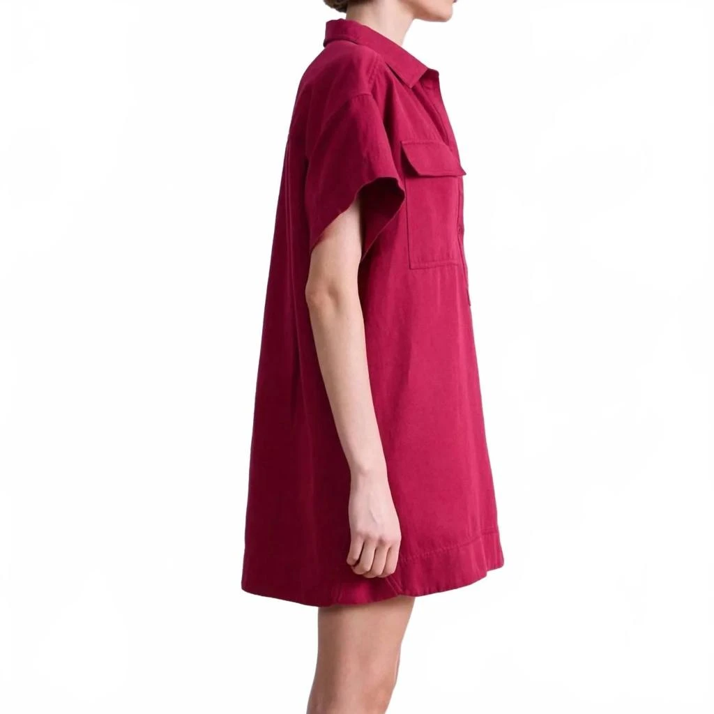 Apiece Apart Stefana Shirt Dress In Rumba Red 3