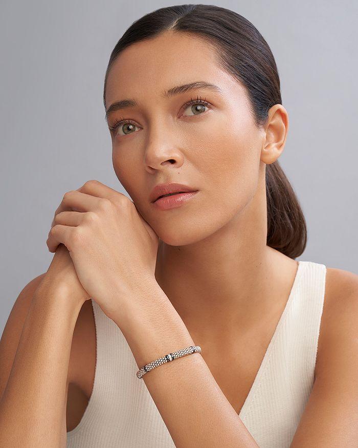 LAGOS Single Station Diamond Black Caviar Bracelet in Sterling Silver