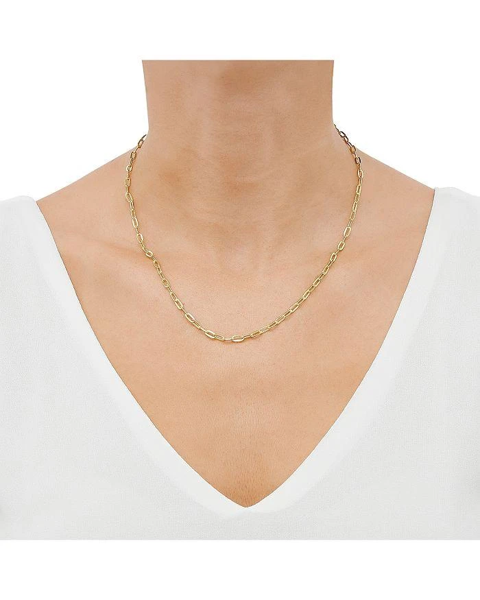 Bloomingdale's Flat Paperlink Chain Necklace in 14K Yellow Gold, 18" 2
