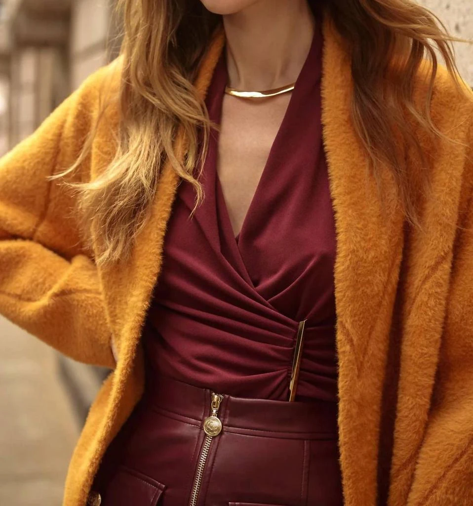 JOSEPH RIBKOFF Joseph Ribkoff - Feather Yarn Sweater Knit Coat 6