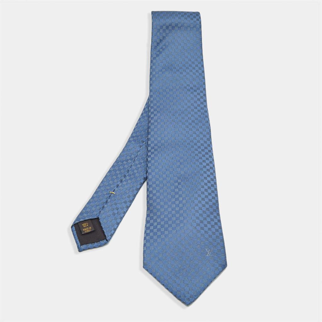 Louis Vuitton Louis Vuitton Blue Silk Damier Classic Tie