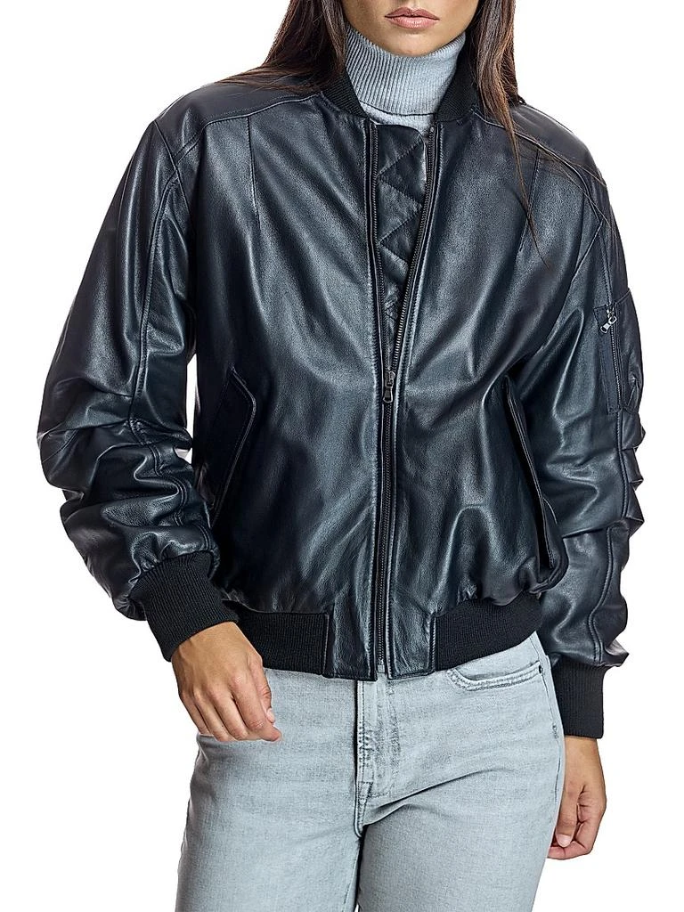 Maximilian Maximilian Oversized Leather Bomber