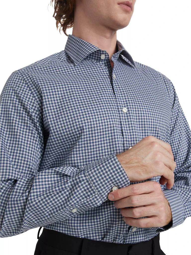 Saks Fifth Avenue COLLECTION Navy Check Shirt 6
