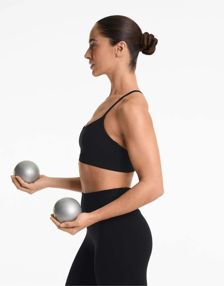 Oysho OYSHO light support comfortlux sports bra with cups in black 2