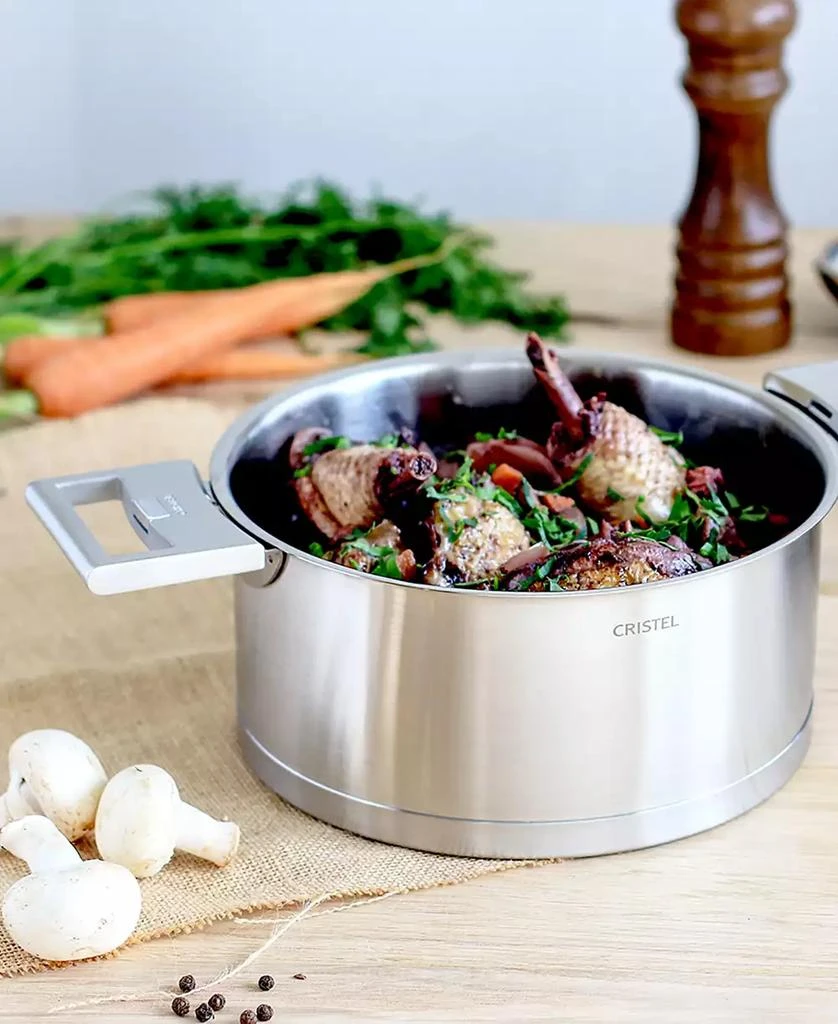 Cristel Stainless Steel 1 Quart Strate Saucepan with Lid 3