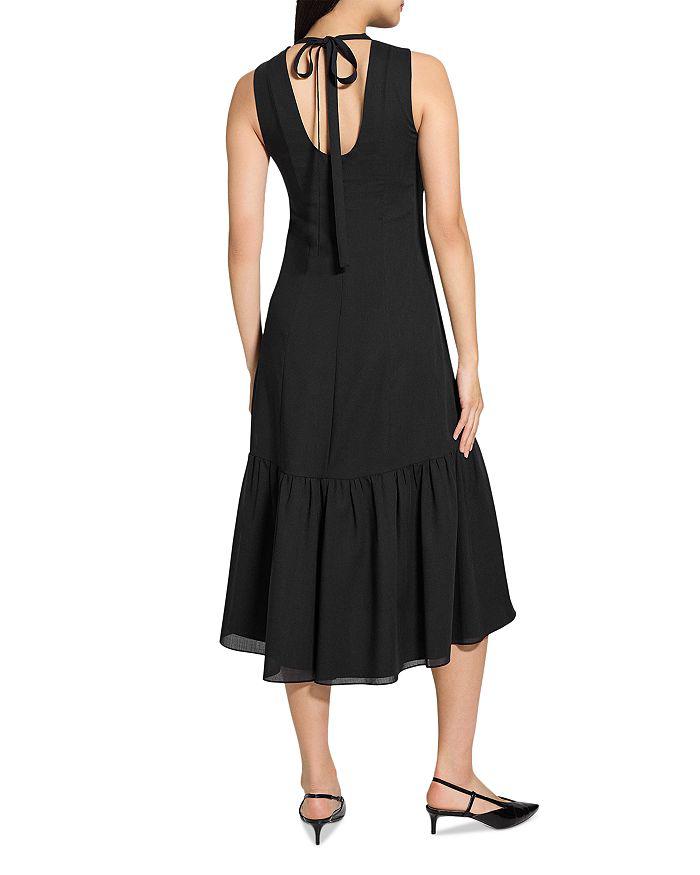 Theory Tie Neck Tiered Midi Dress