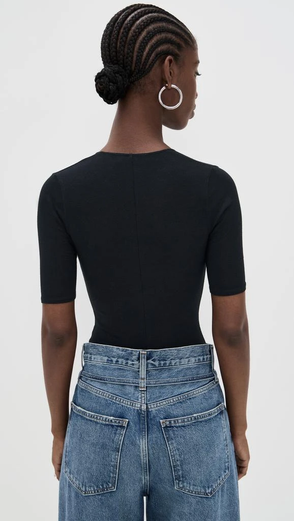 Fleur du Mal Cotton Deep V Thong Bodysuit 2