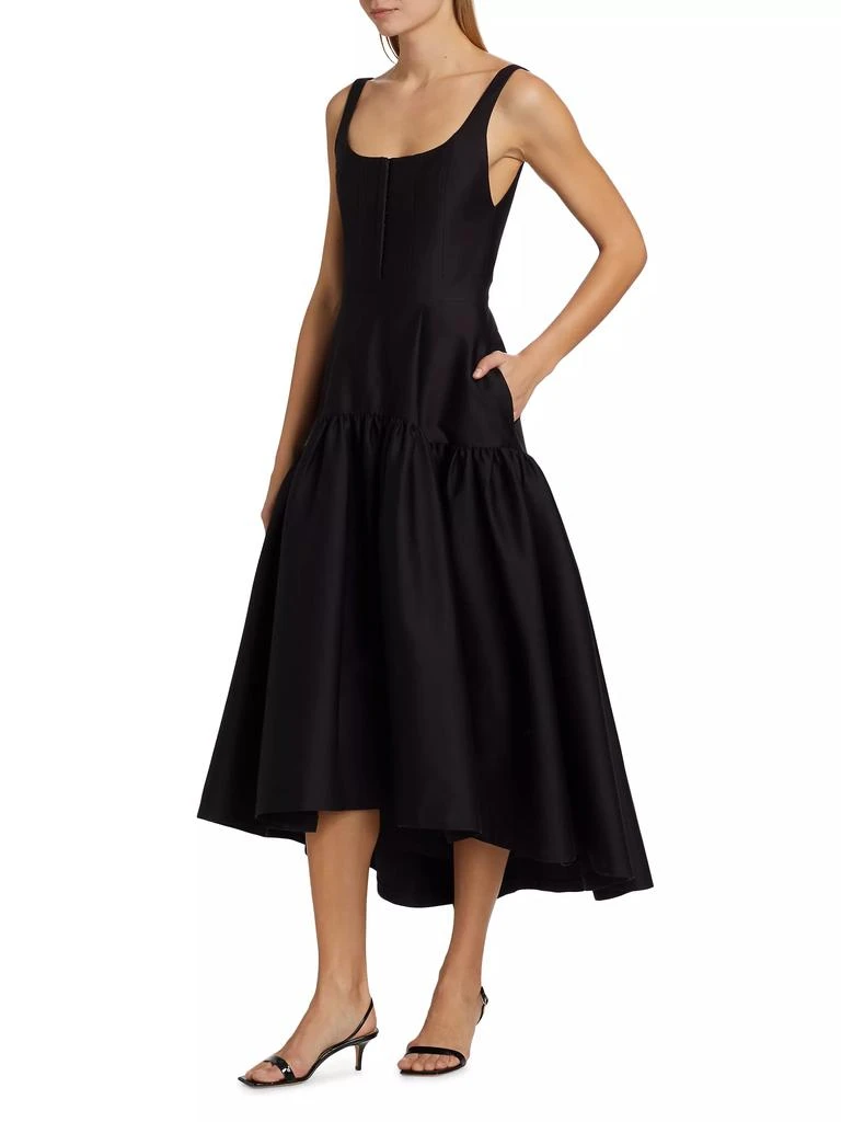 Alice + Olivia Diana Asymmetric Cotton-Blend Midi-Dress 2