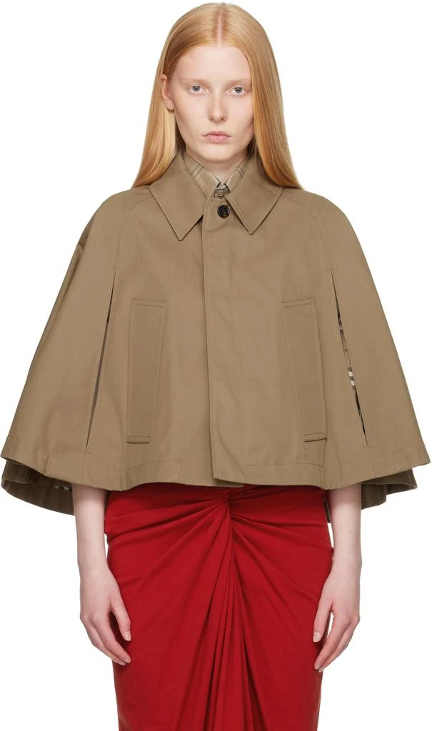 Burberry Brown Capelet Jacket 1