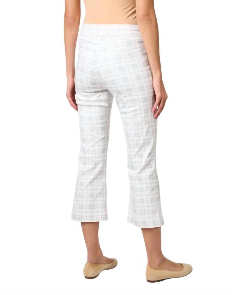 Avenue Montaigne Leo Plaid Pant In White Plaid
