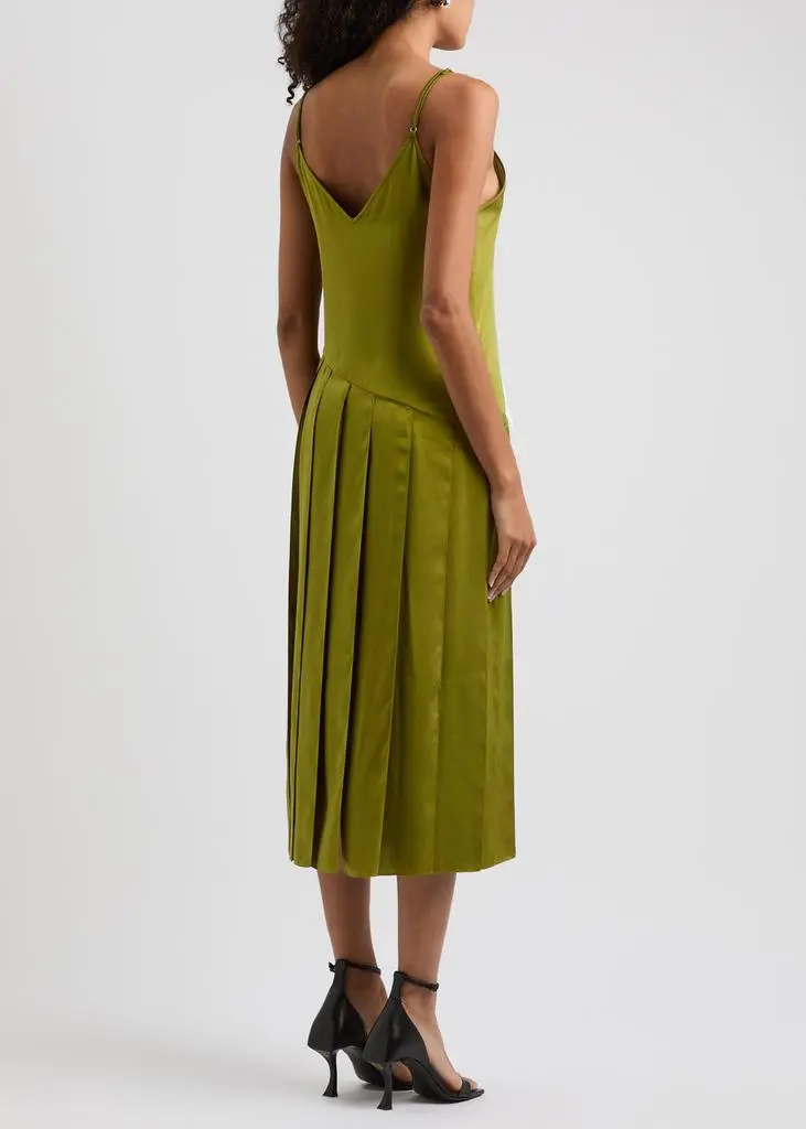 JW Anderson Pleated crepe de chine midi dress 3