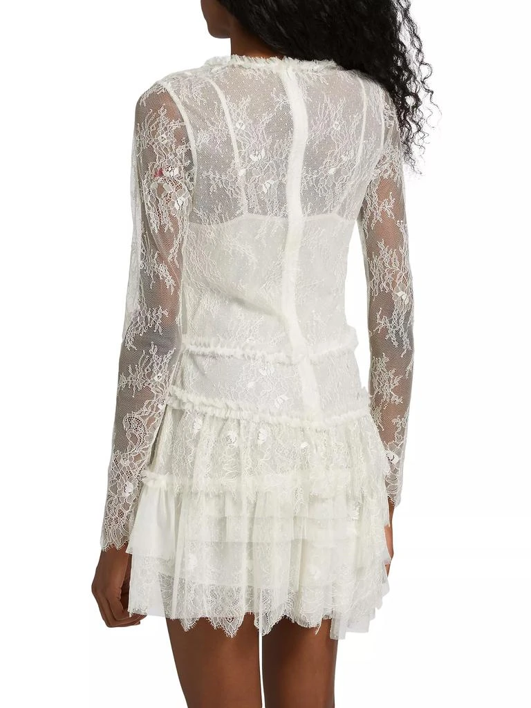 LOVESHACKFANCY Amberleigh Lace Ruffle Minidress 5