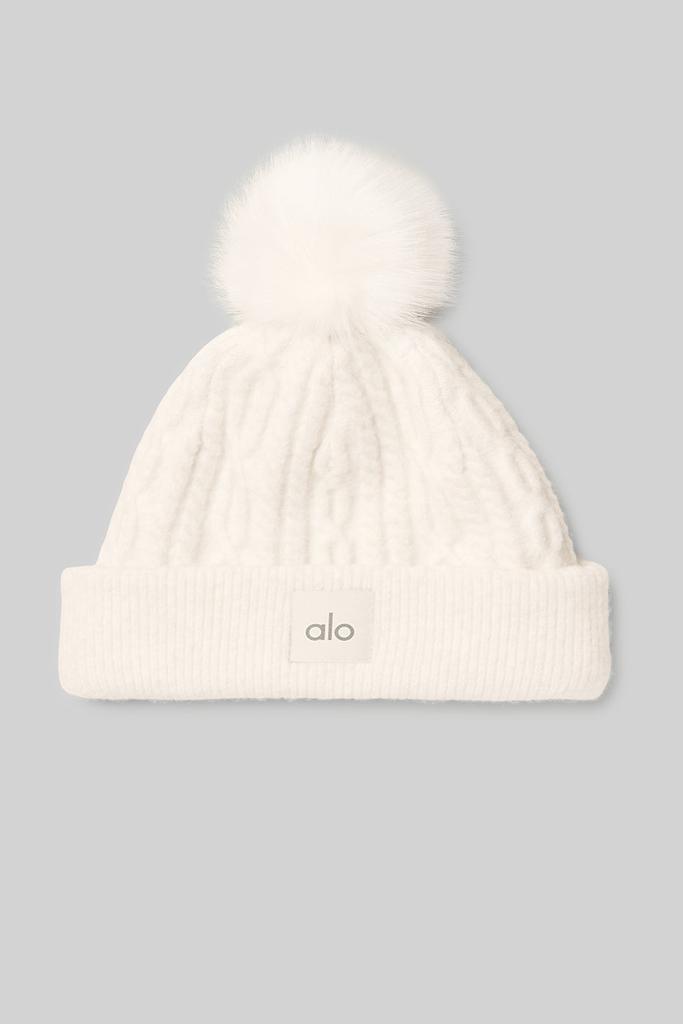 Alo Yoga Cable Knit Beanie - Ivory