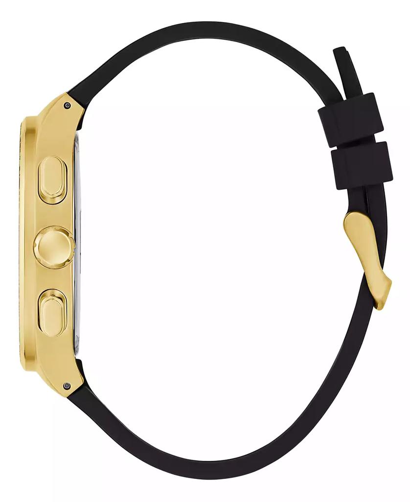 GUESS Men's Multi-Function Black Silicone Watch 44mm