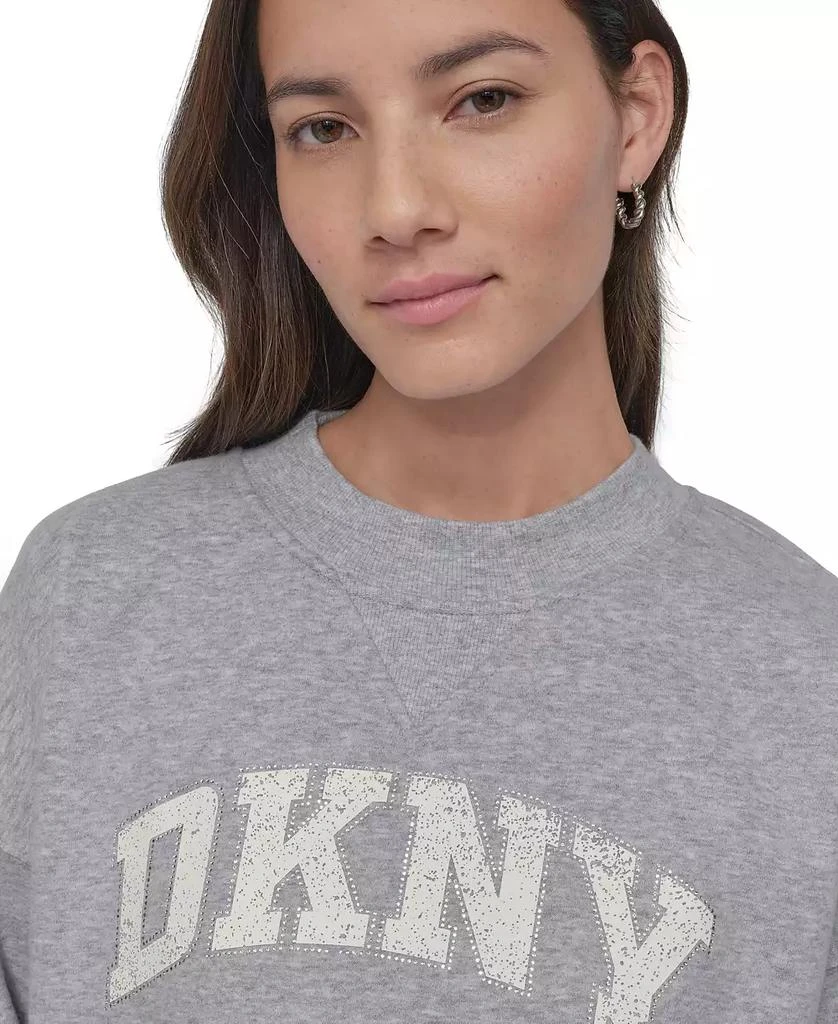 DKNY Women's Rhinestone Logo Crewneck Top 3