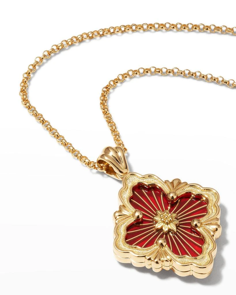 Buccellati Opera Tulle Pendant Necklace with Big Motif Red and 18K Yellow Gold 3