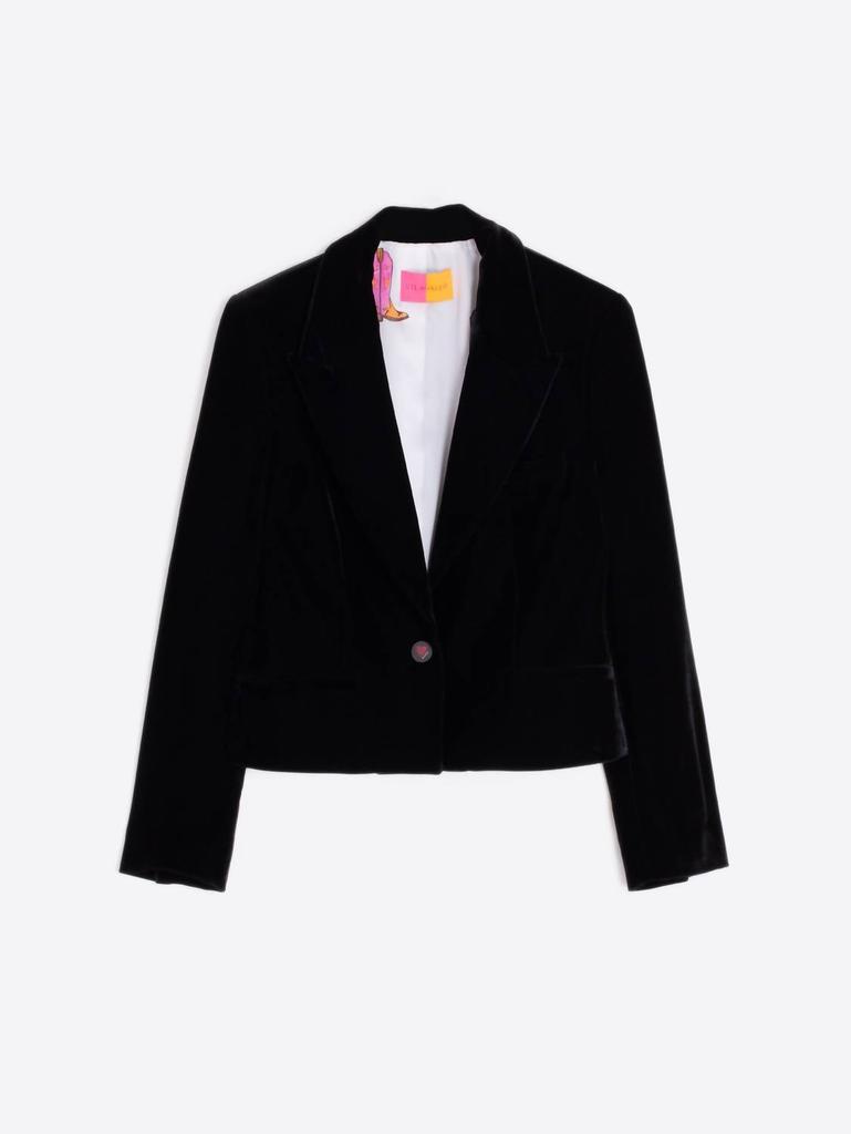VILAGALLO Kimmy Velvet Jacket In Black