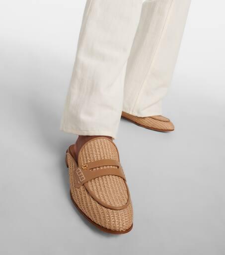 【送料&関税込】Gianvito Rossi Woven Leather Mules Woven metallic leather mules in gold - Gianvito Rossi