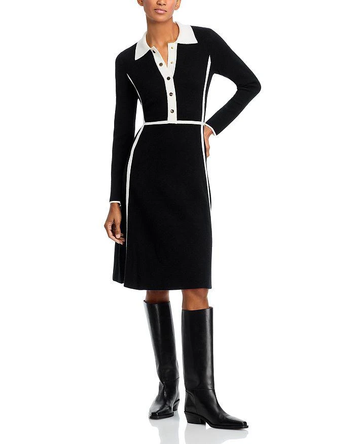 T Tahari Contrast Trim Sweater Dress 1