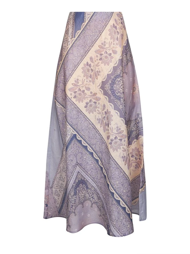 Zimmermann ZIMMERMANN | Blue bandana print linen Lucky long skirt | Women | 1 1
