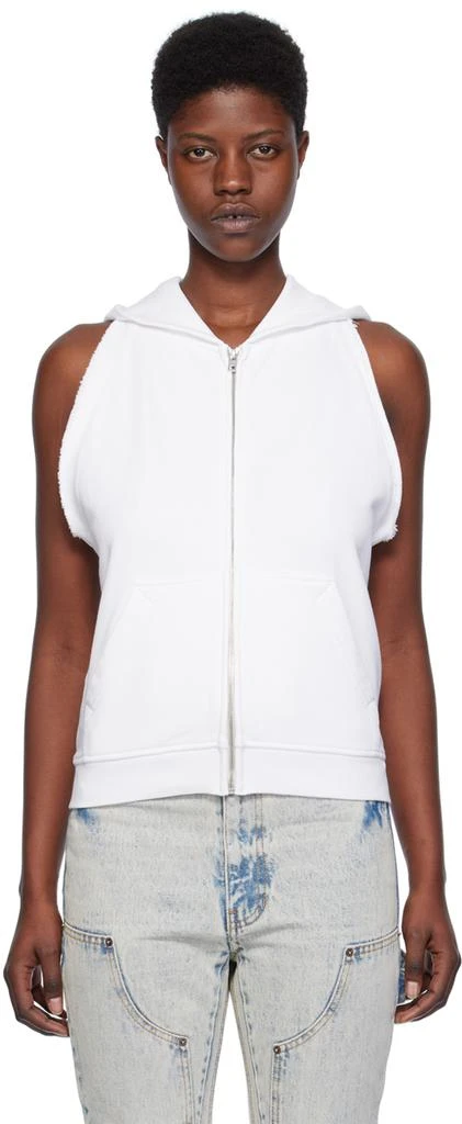 We11done White Sleeveless Hoodie 1