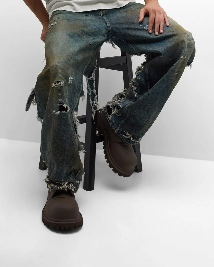 Balenciaga Men's Oversized Leather Army Boots 3