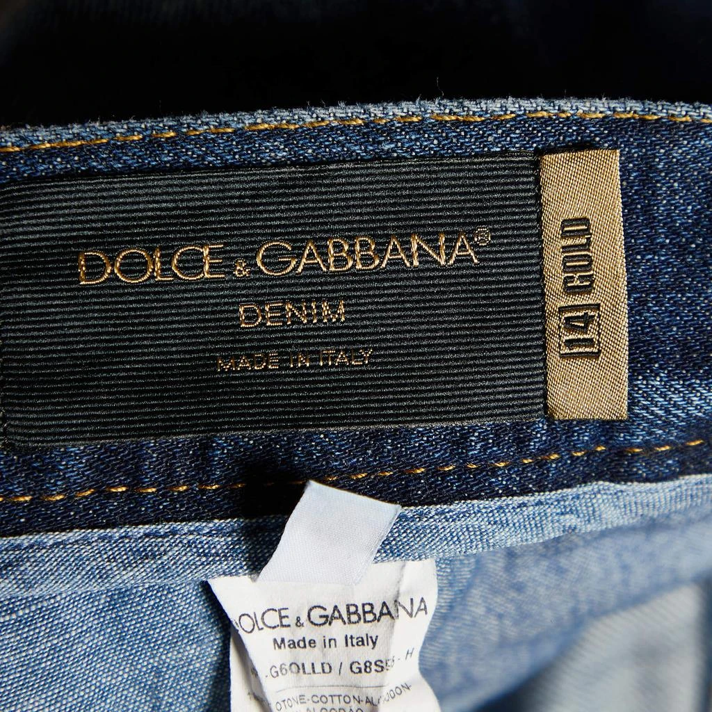 Dolce & Gabbana Dolce & Gabbana Blue Distressed 14 Gold Jeans Waist 37" 4
