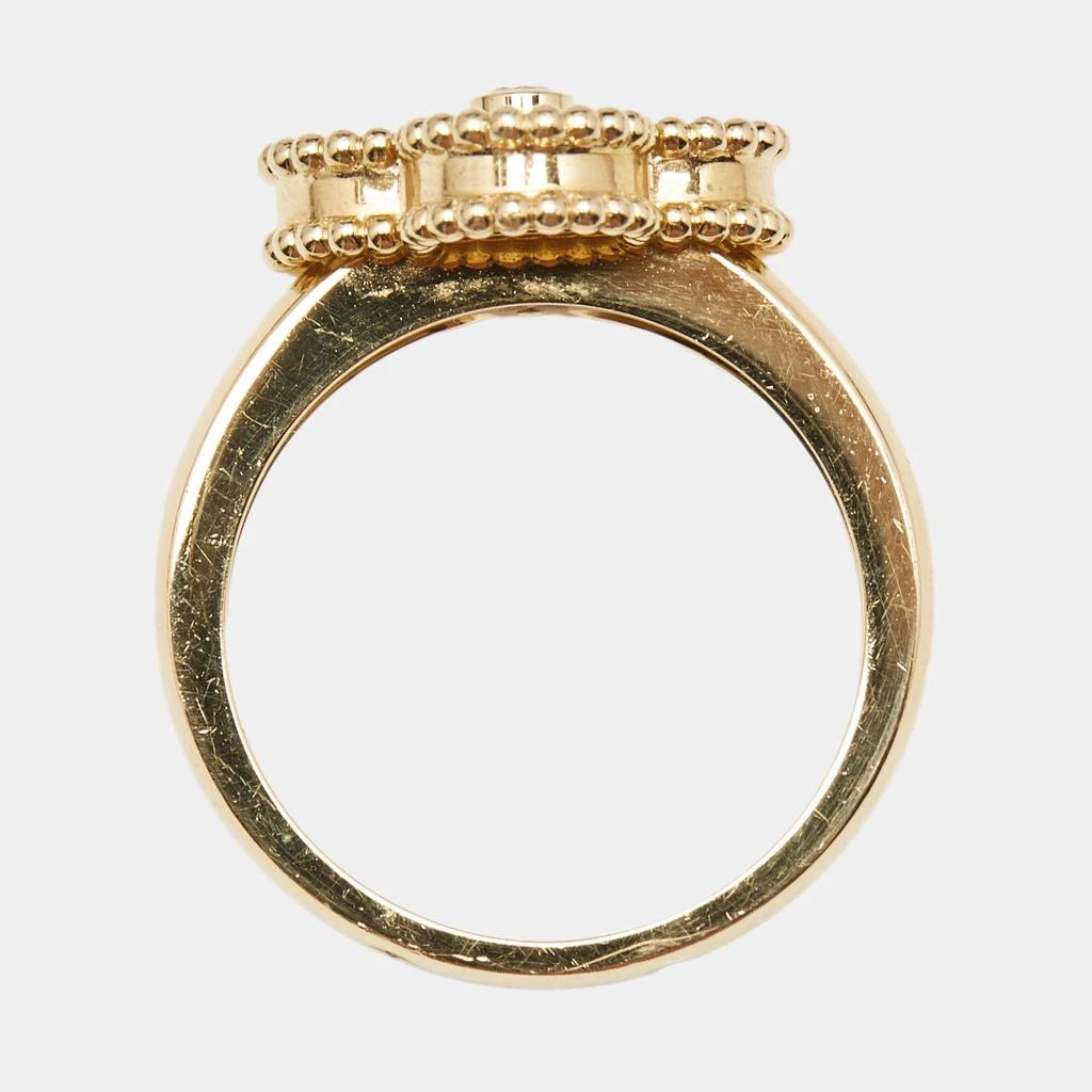 Van Cleef & Arpels Van Cleef & Arpels Vintage Alhambra Onyx Diamond 18k Yellow Gold Ring Size 55 5
