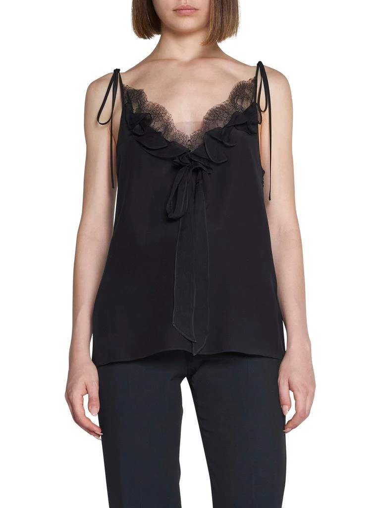 Alexander McQueen Alexander McQueen V-Neck Lace Detailed Vest Top 3