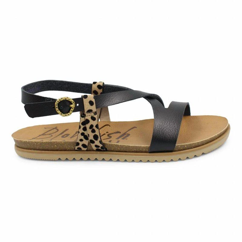 Blowfish Women's Mercury Sandal In Black/leopard Print 2