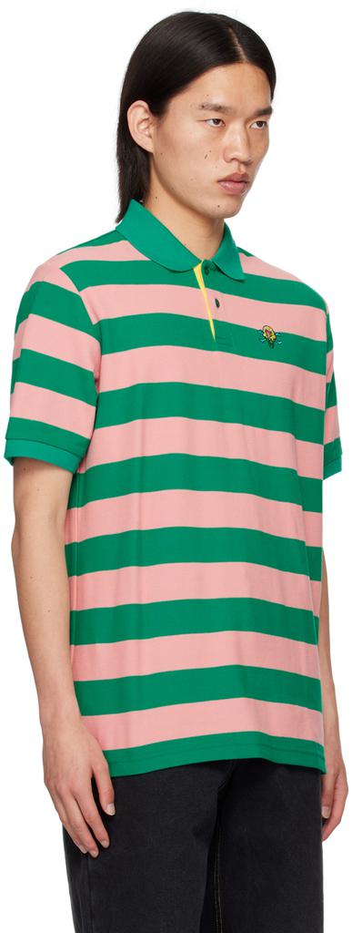 ICECREAM Green & Pink Striped Polo