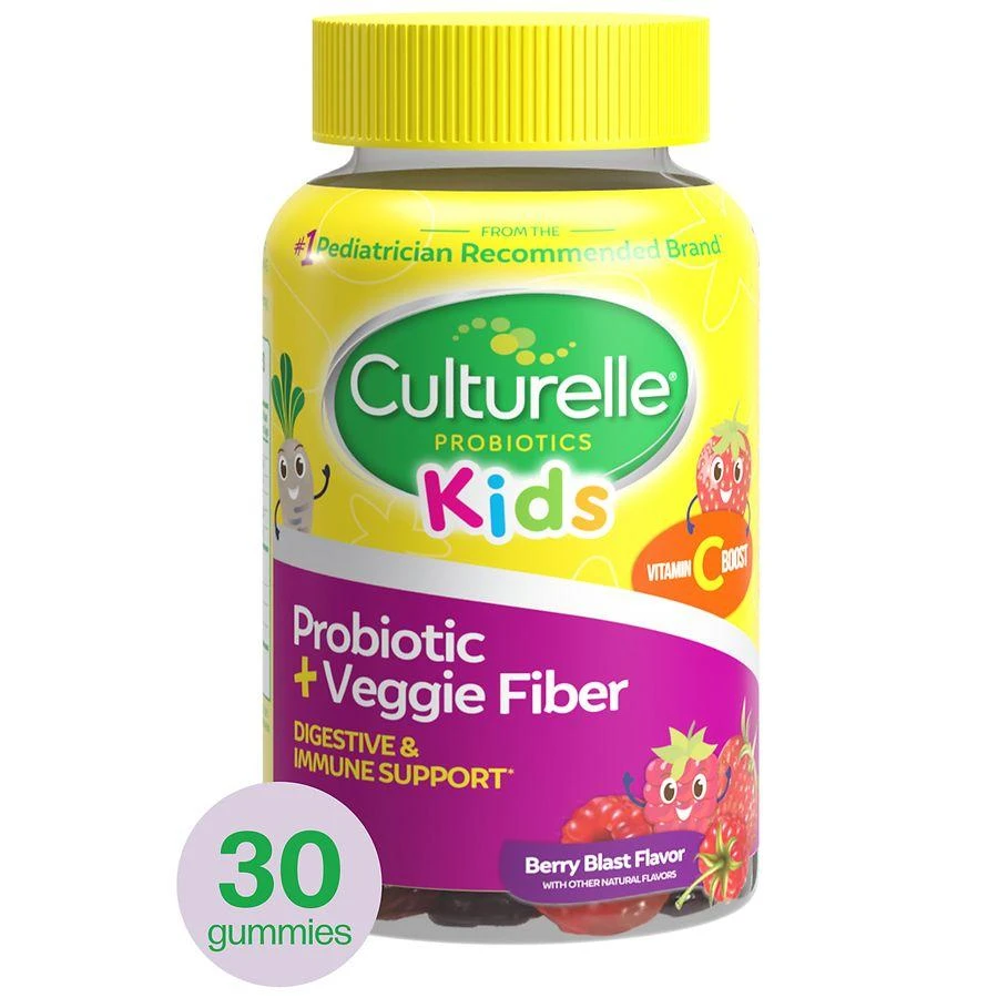 Culturelle Kids Daily Probiotic + Veggie Fiber Gummies Berry Blast 1