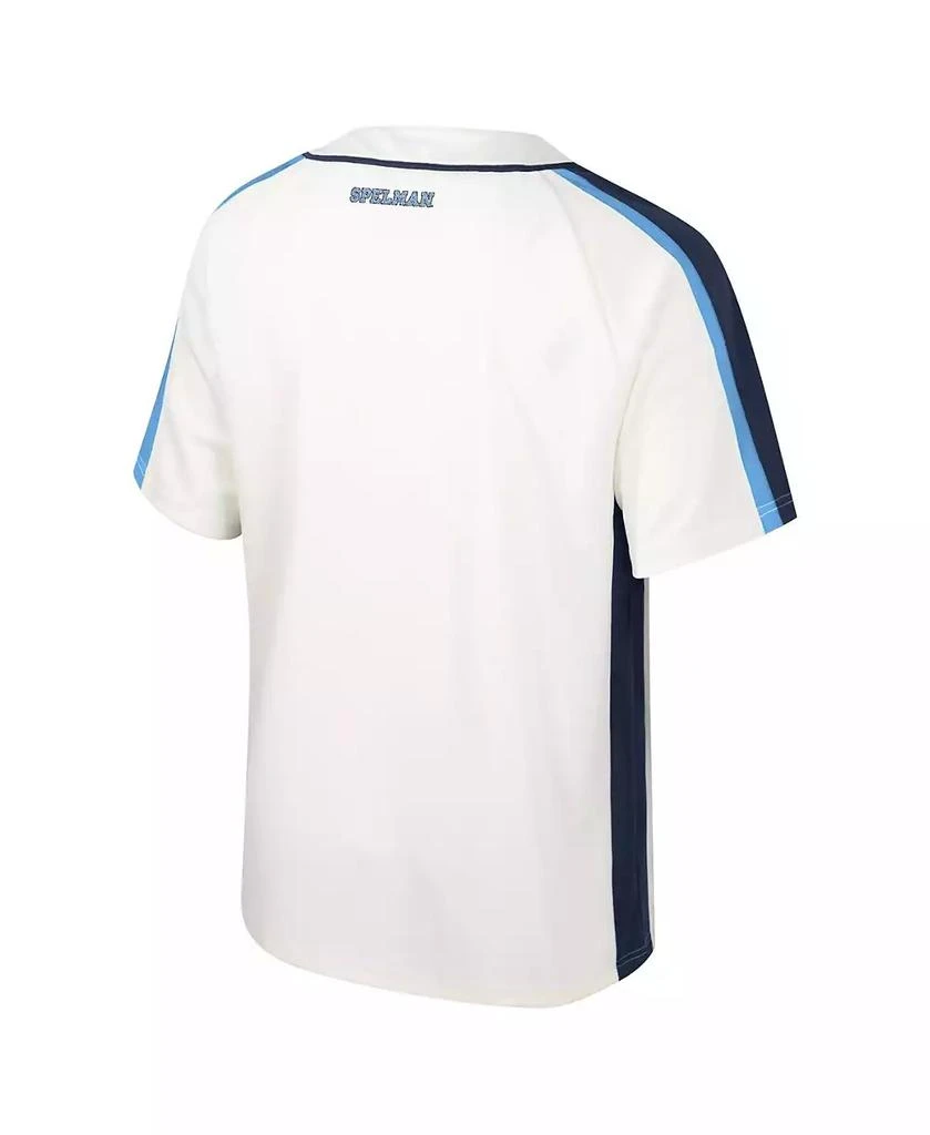Colosseum Men's Cream Distressed Spelman College Jaguars Ruth Button-Up Baseball Jersey 2