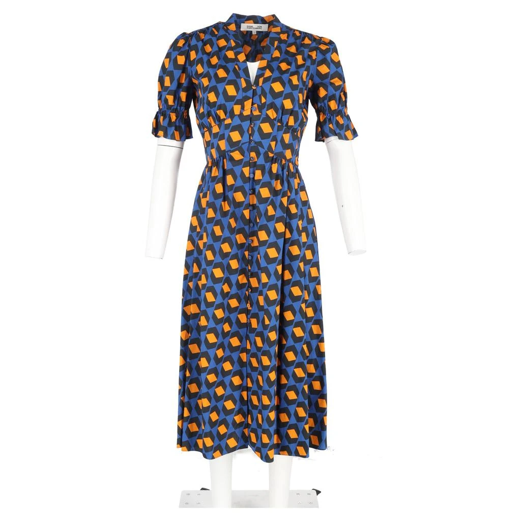 Diane von Furstenberg Diane Von Furstenberg Erica Printed Midi Dress in Multicolor Cotton 4