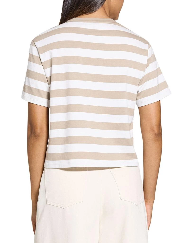 Theory Boxy Crewneck Tee in Striped Cotton 2