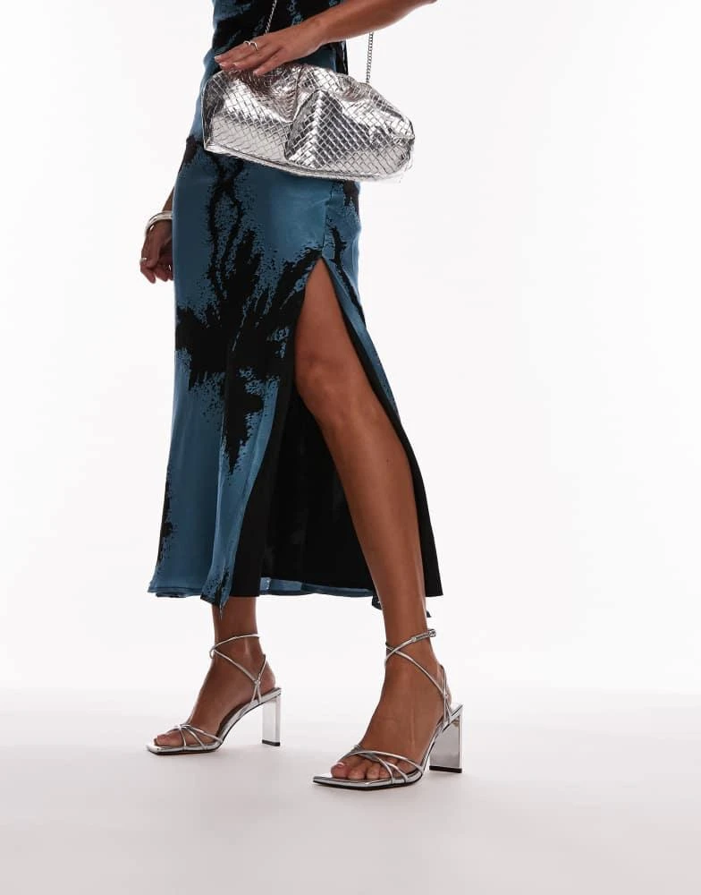 Topshop Topshop Wide Fit Georgina strappy heels in silver 1