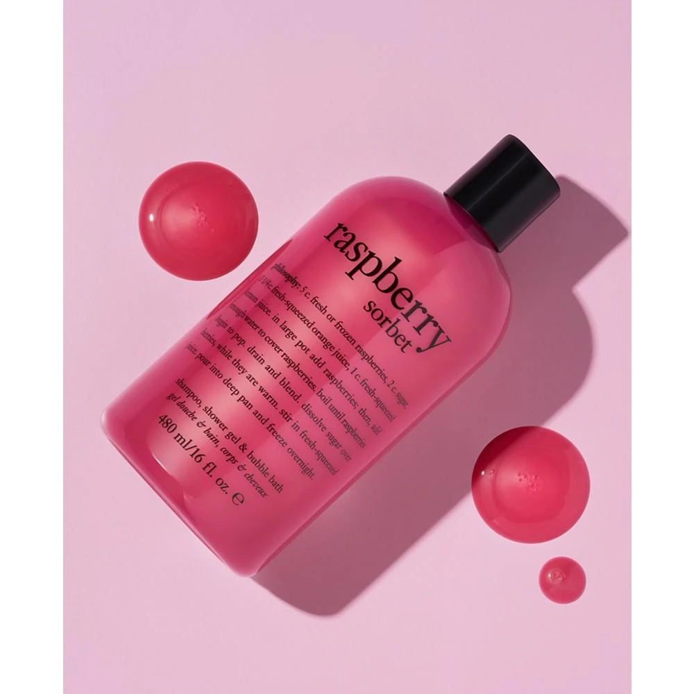 philosophy raspberry sorbet ultra rich 3-in-1 shampoo, shower gel and bubble bath, 16 oz 5