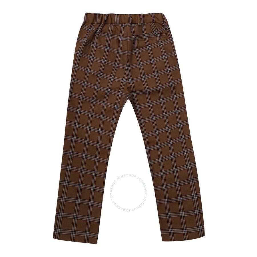 Bonpoint Girls Cafe Check Print Tailored Tasha Pants
