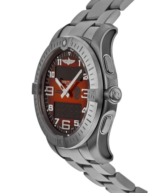 BREITLING Breitling Aerospace Chronospace Military B70 Orbiter Quartz Chronograph Orange Digital & Analog Dial Titanium Men's Watch EB70101A1O1E1 3