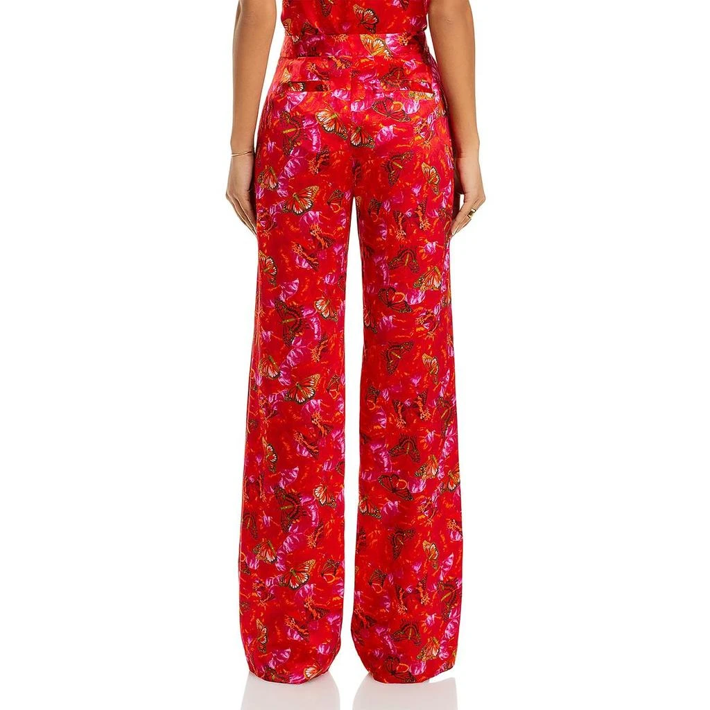 L'Agence Womens High Rise Printed Straight Leg Pants 2