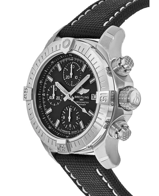 BREITLING Breitling Avenger Chronograph 43 Black Dial Black Fabric Strap Men's Watch A13385101B1X1 3