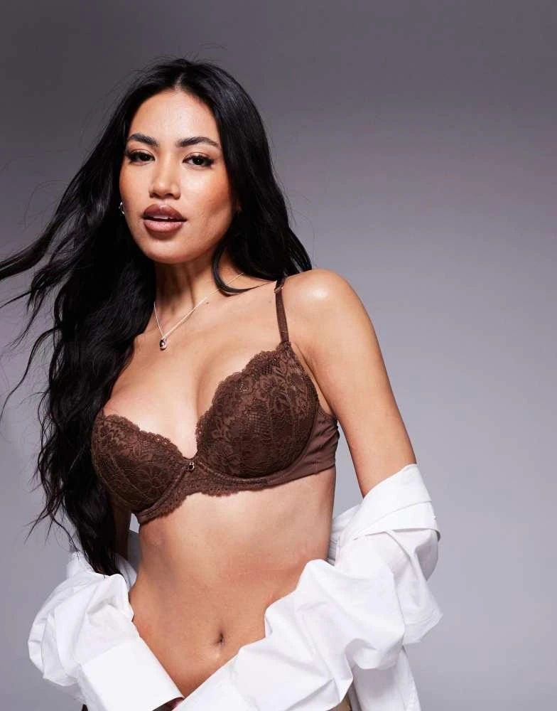 Ann Summers Ann Summers A-G Sexy lace plunge bra in brown - BROWN 1