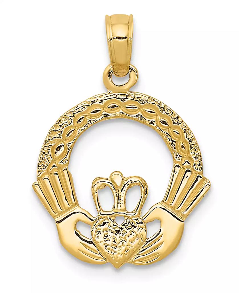 Macy's Claddagh Charm Pendant in 14K Yellow Gold