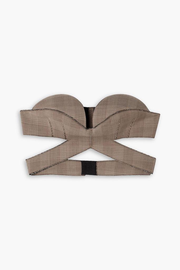 Givenchy Cutout Prince of Wales checked wool-blend bra top