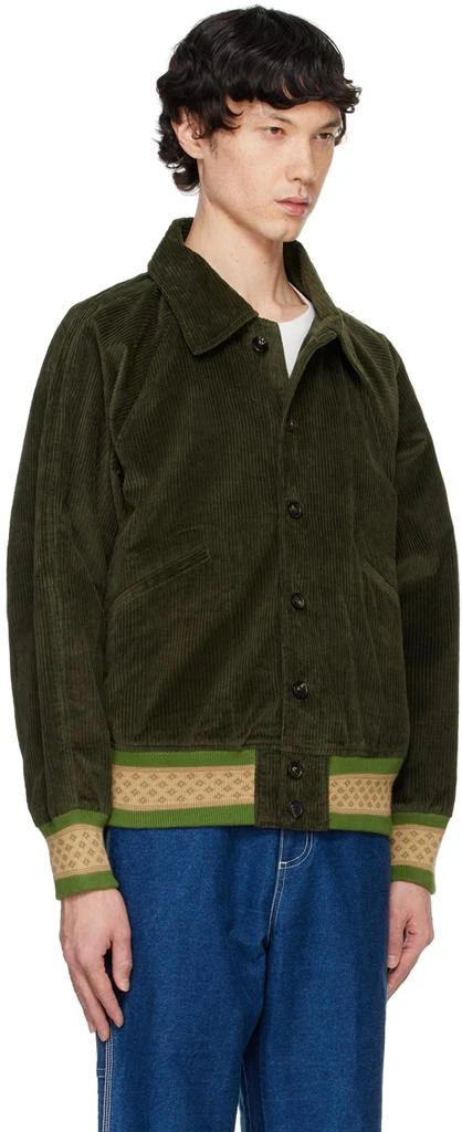BODE Khaki Peerie Rib Banbury Bomber Jacket 2