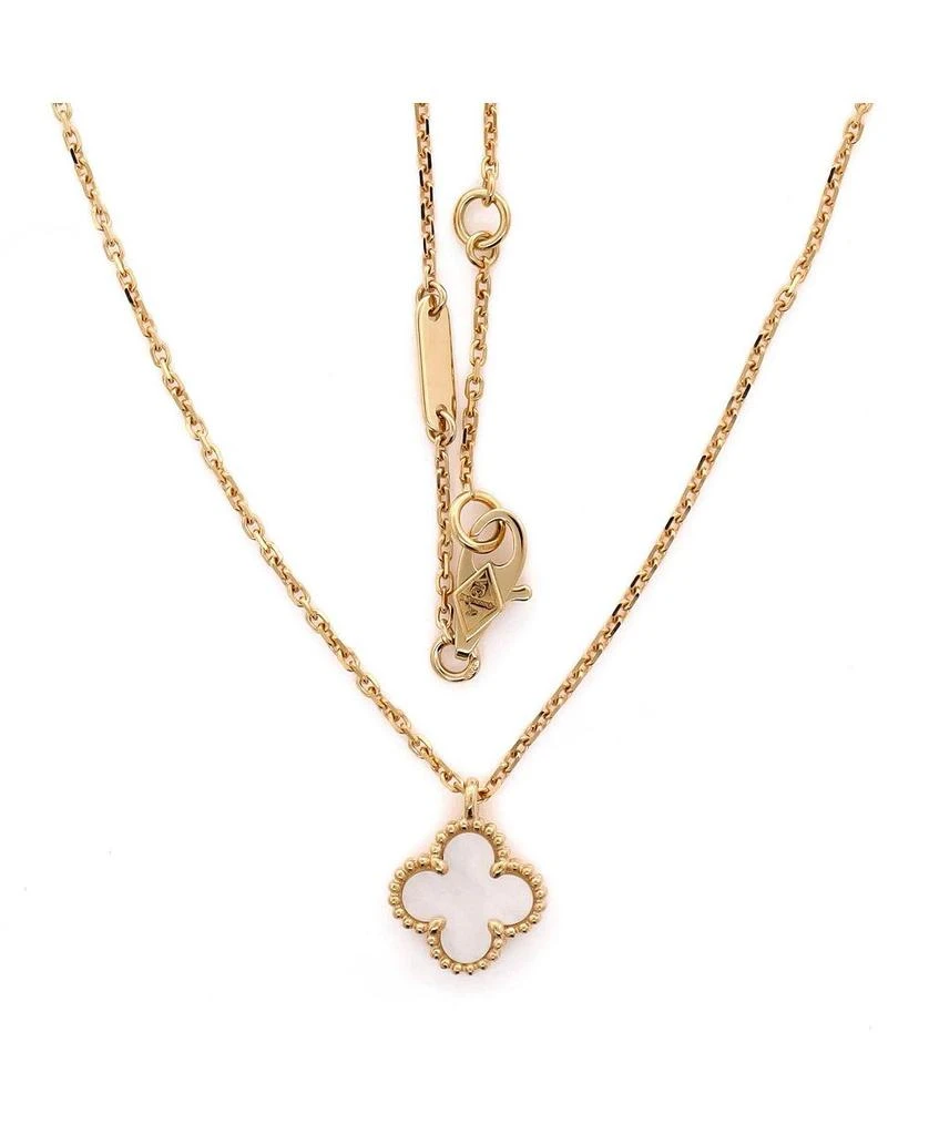 Pre-Owned Van Cleef 
Arpels Sweet Alhambra Pendant Necklace 18K Gold and Mother of Pearl 15.75" 3