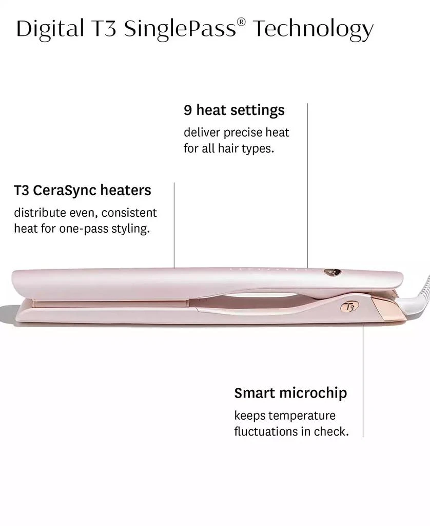 T3 SinglePass Smooth X Professional Flat Iron with Extra-Long Plates 4