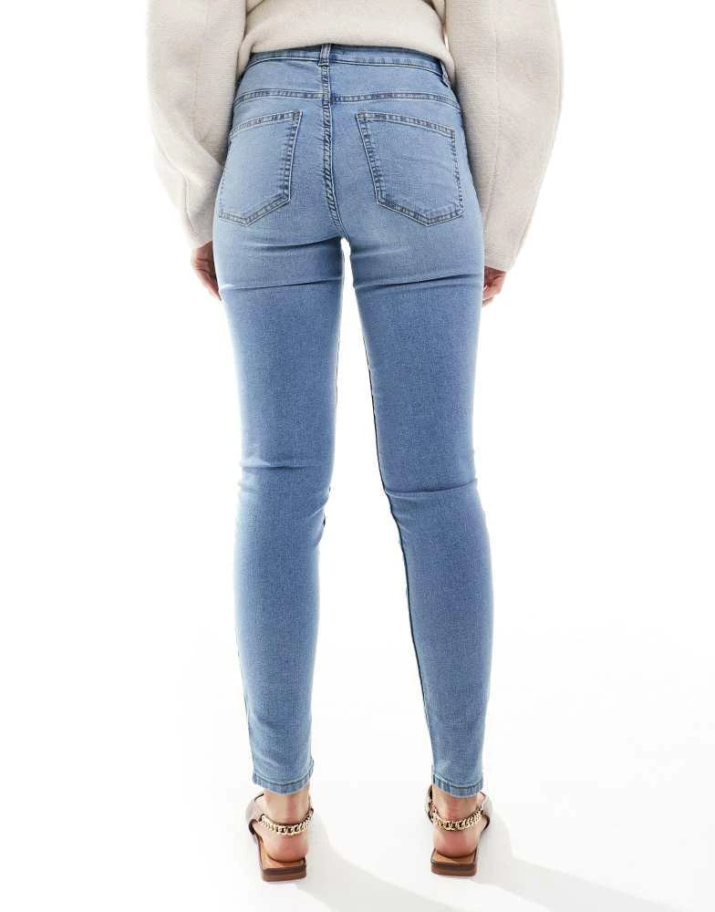 JDY JDY high waist skinny jeans in mid blue 3