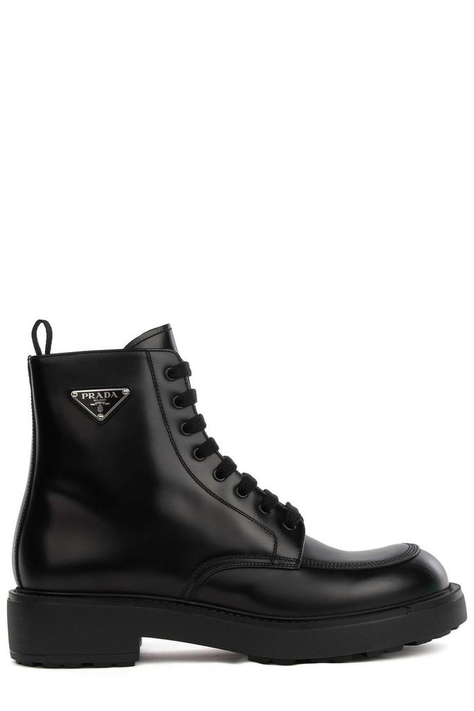 Prada Monolith Leather and Re-Nylon Combat Boots | Saks